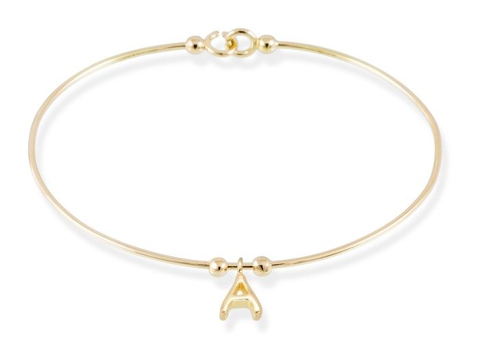 Bracelet letra A in 18kt yellow Gold
