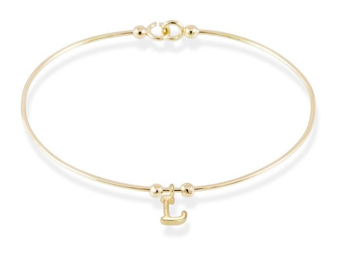 Pulsera letra L en Oro amarillo 18Kt