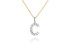 Gargantilla inicial C de diamantes en oro amarillo y blanco 18kt