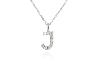 Gargantilla inicial J de diamantes en oro amarillo y blanco 18kt