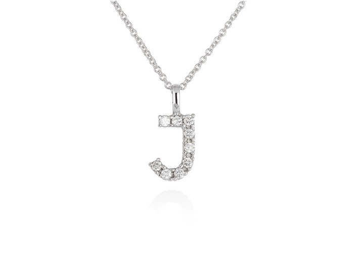 Gargantilla inicial J de diamantes en oro amarillo y blanco 18kt