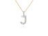 Gargantilla inicial J de diamantes en oro amarillo y blanco 18kt