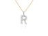 Gargantilla inicial R de diamantes en oro amarillo y blanco 18kt