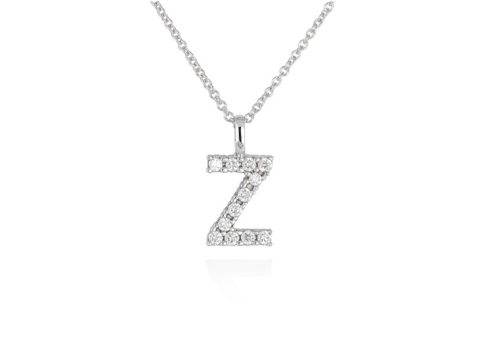 Gargantilla inicial Z de diamantes en oro amarillo y blanco 18kt