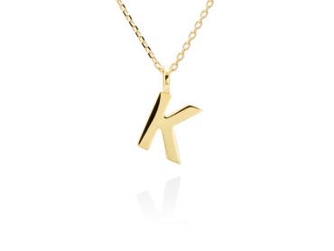 Colgante letra K en oro amarillo 18kt