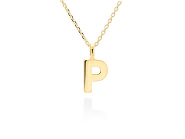 Colgante letra P en oro amarillo 18kt