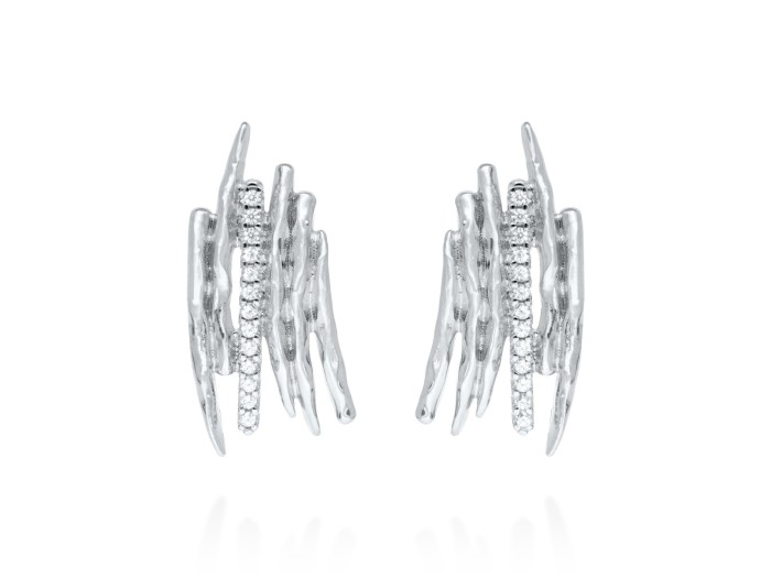 Earrings Line piedras  in golden silver