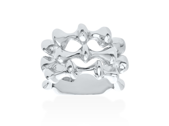 Ring Vertebral triple  in silber vergoldet