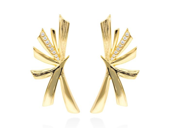 Earrings Spine piedras  in golden silver