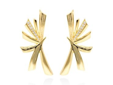 Earrings Spine piedras  in golden silver