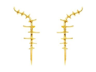 Ohrringe Vertebral  in silber vergoldet