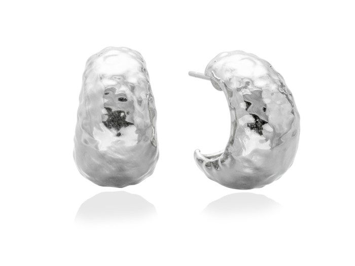 Pendientes de plata aro con volumen