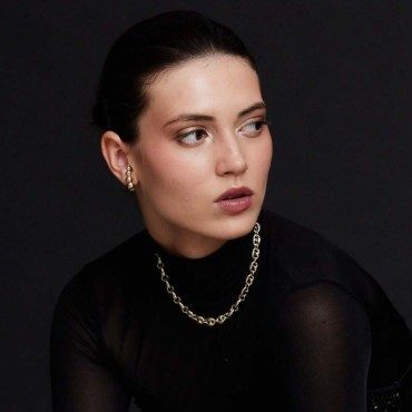 Creolen-Ohrring Pompe  in silber