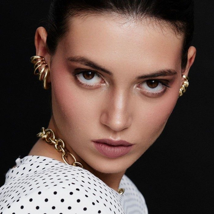 Pendientes de plata asimétrico multiaros