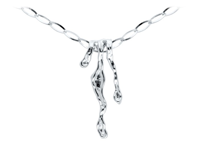 Colgante de plata largo