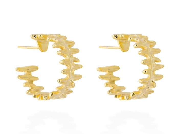 Pendientes de plata aro maxi con textura