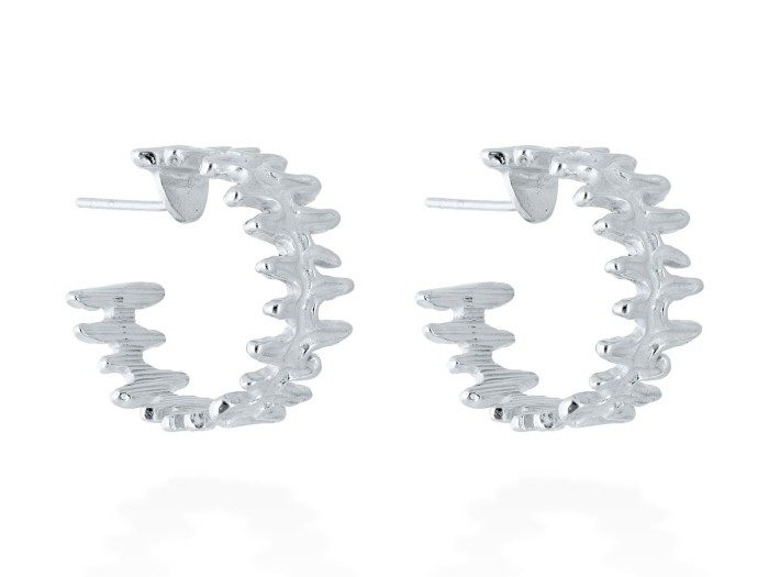 Pendientes de plata aro maxi con textura