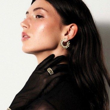 Pendientes de plata aro plano con textura