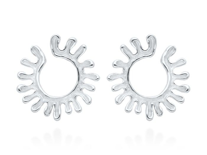 Pendientes de plata aro plano con textura