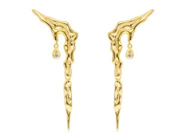 Climber Earring Vernissage maxi  in golden silver