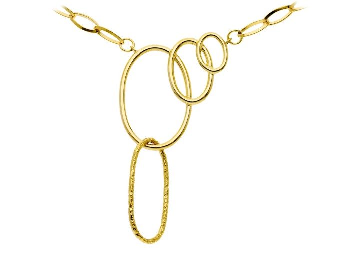 Necklace  Aix  in golden silver