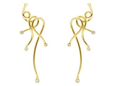 Pendientes de plata trepador largo y circonitas