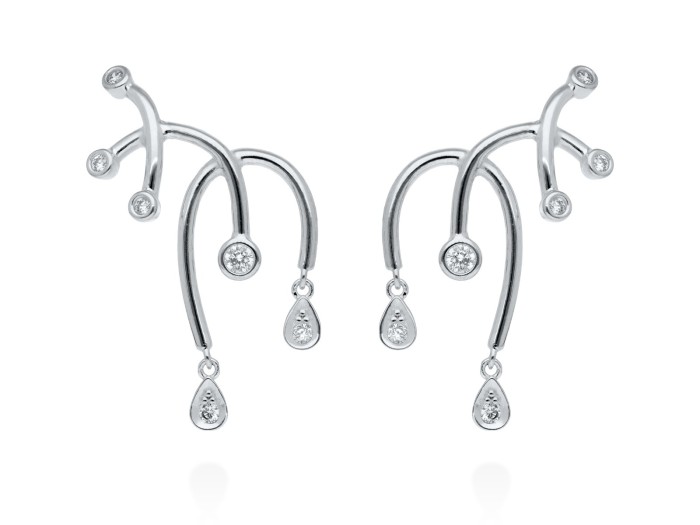 Climber Earring Mistral  in golden silver