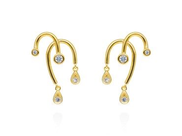 Earrings Mistral piedras  in golden silver