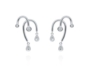 Pendientes de plata pequeño trepador con circonitas