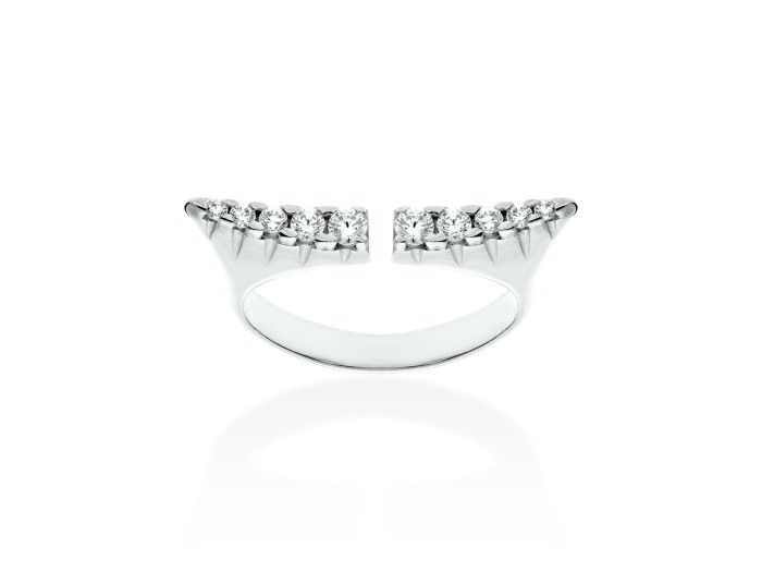 Anillo de plata tu y yo con circonitas