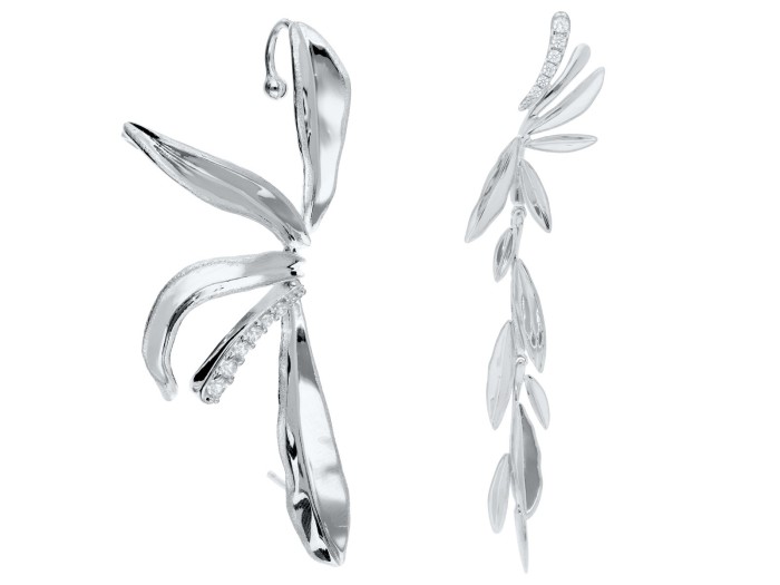 Pendientes de plata asimétrico