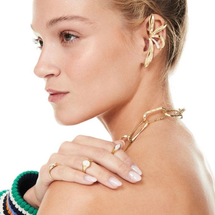 Earrings Melrose  in golden silver