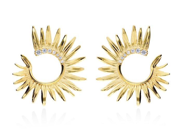 Pendientes de plata redondo y circonita blanca