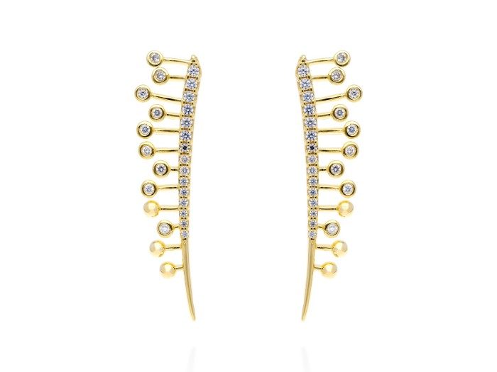 Earrings Champagne  maxi  in golden silver