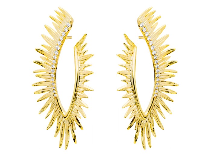 Earrings  Brut maxi    in golden silver