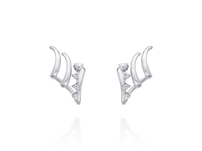 Earrings Rosse piedras  in golden silver