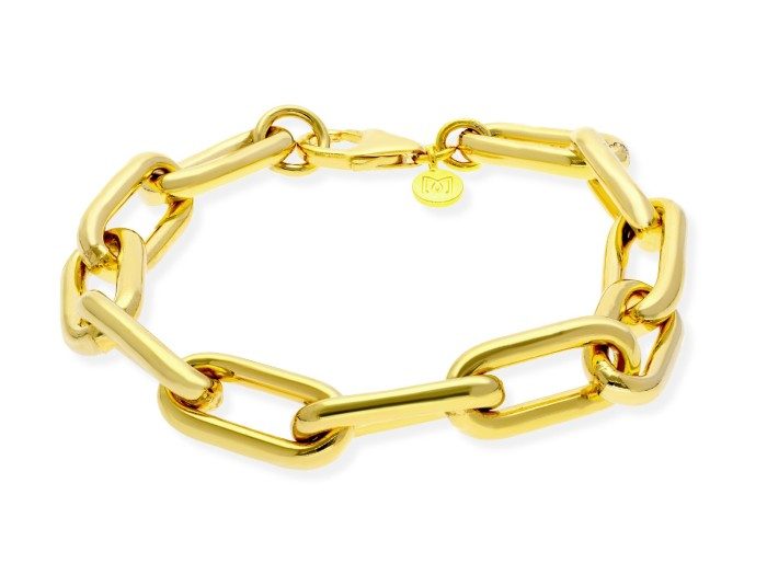 Pulsera de plata con eslabones alargados