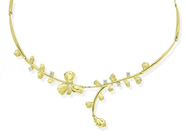 Halskette Guipur  in silber vergoldet