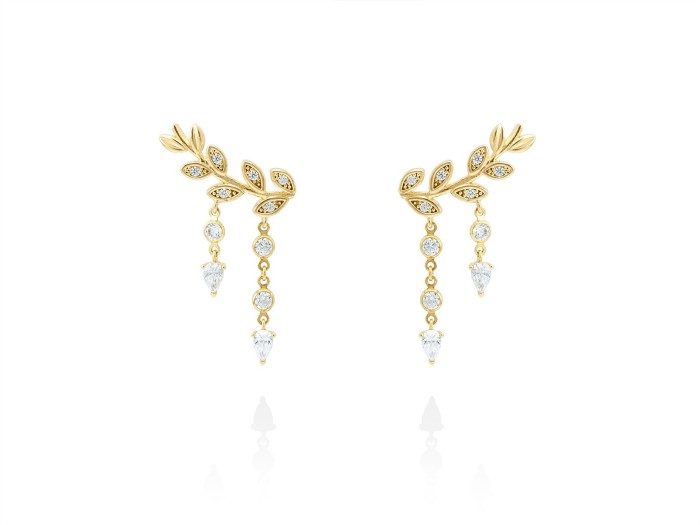 Pendientes de plata trepador hiedra