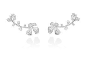 Pendientes de plata trepador flor