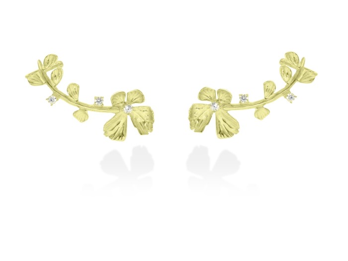 Pendientes de plata trepador flor