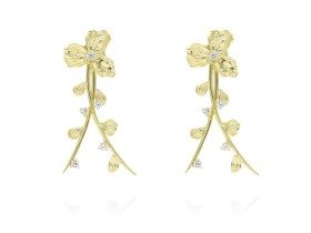 Earrings Guipur cruzado  in golden silver