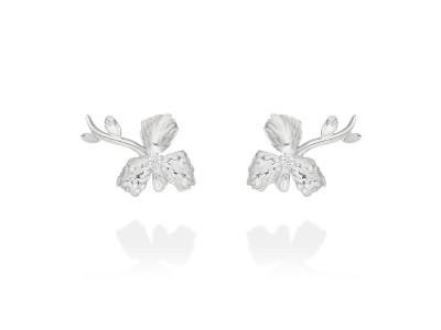 Pendientes de plata flor