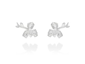 Pendientes de plata flor