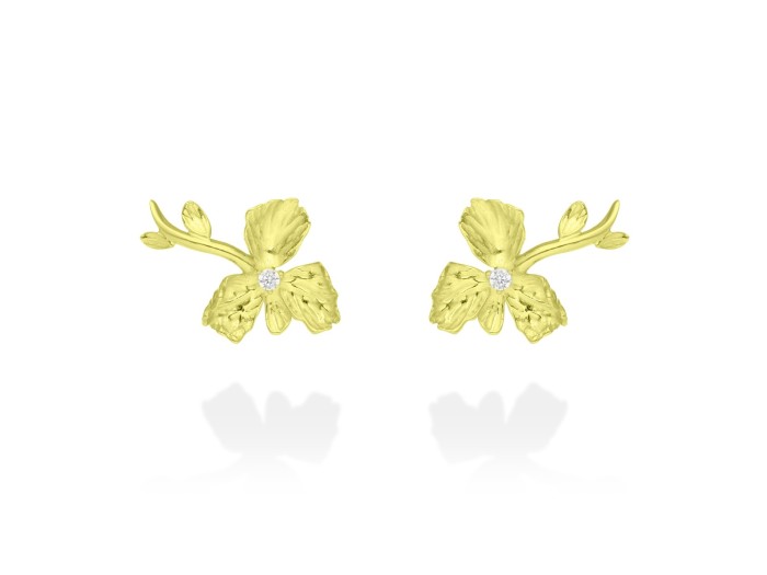 Pendientes de plata flor