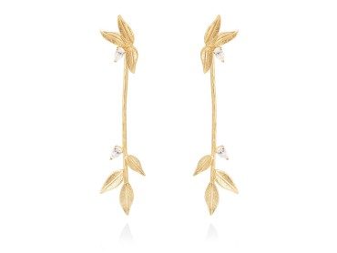 Pendientes de plata largos hiedra