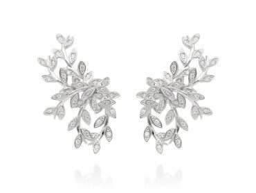 Pendientes de plata trepador hiedra maxi