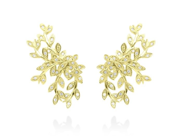 Pendientes de plata trepador hiedra maxi