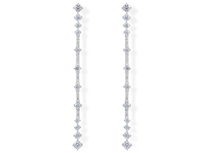 Earrings CLAUDIA White in silver