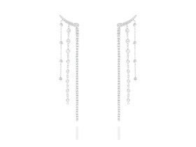 Pendientes de plata riviere trepador largo